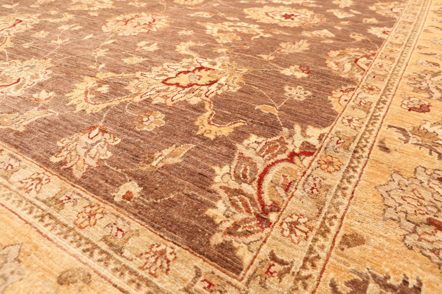 8x10 Brown, Gold, Tan Color Hand Knotted Floral 100% Wool Traditional-Persian/Oriental Oriental Rug