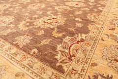 8x10 Brown, Gold, Tan Color Hand Knotted Floral 100% Wool Traditional-Persian/Oriental Oriental Rug