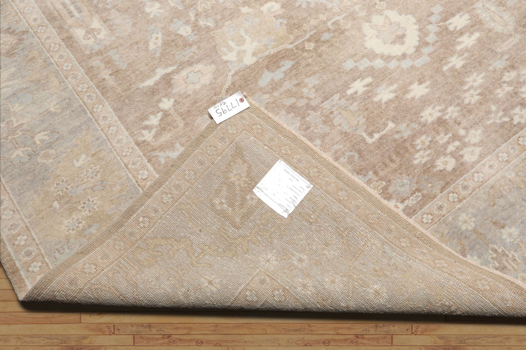 8x10 Brown, Gray, Beige Color Hand Knotted Afghan Oushak Wool Traditional Oriental Rug