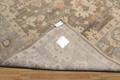 9x12 Brown, Slate, Peach Color Hand Knotted Afghan Oushak Wool Traditional Oriental Rug