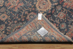 8x10 Slate, Rose, Rust Color Hand Knotted Distressed Wool Traditional Oriental Rug