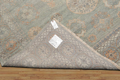 8x10 Mint, Peach, Gray Color Hand Knotted Afghan Oushak Wool Traditional Oriental Rug