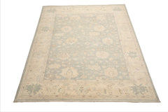 8x10 Celadon, Beige, Tan Color Hand Knotted Afghan Oushak Wool Traditional Oriental Rug