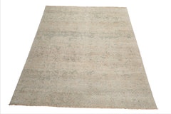 8x10 Gray, Beige, Green Color Hand Knotted Afghan Oushak Wool Traditional Oriental Rug
