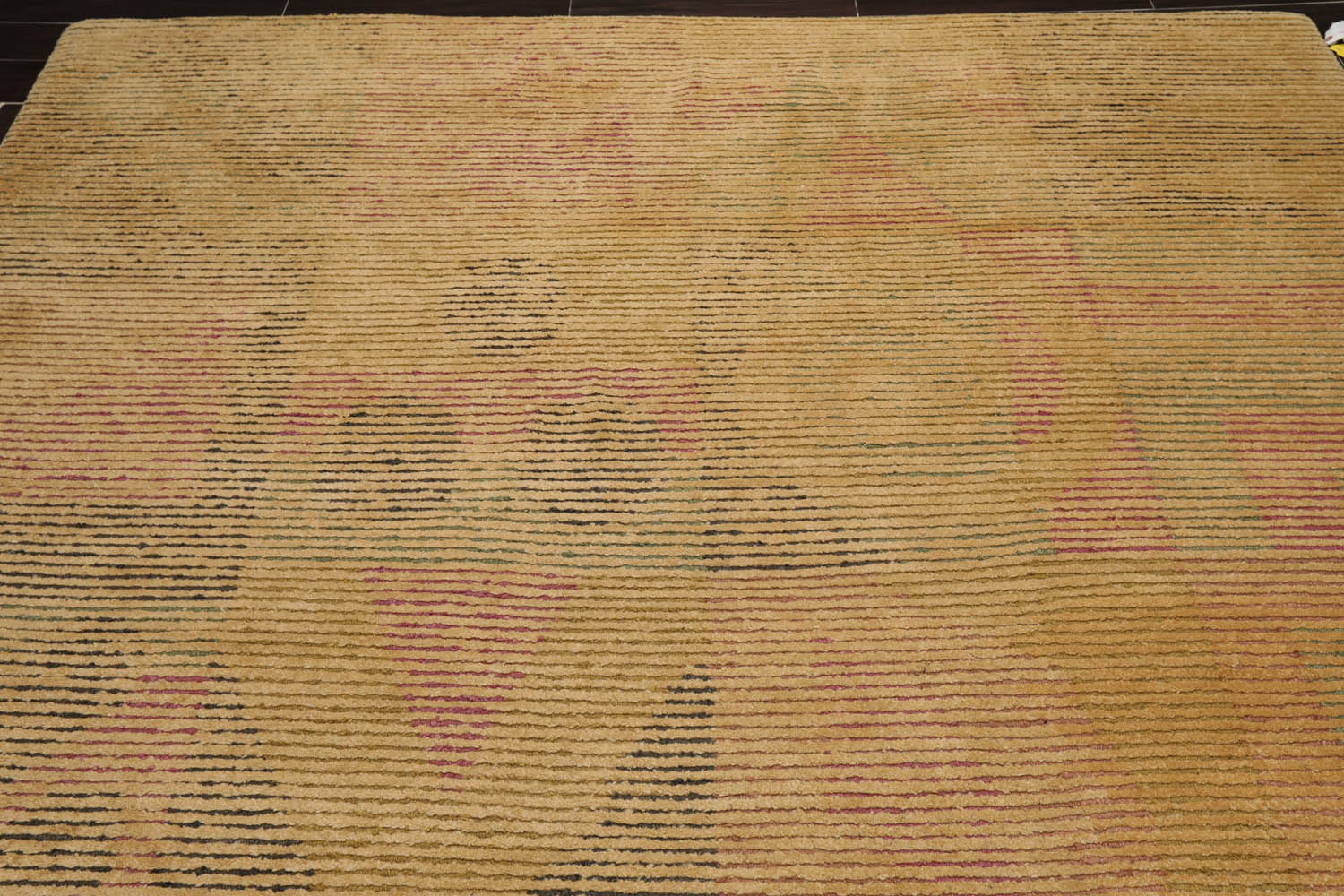 8x10 Tan, Gold, Rust Color Hand Knotted All-Over 100% Wool Contemporary Oriental Rug