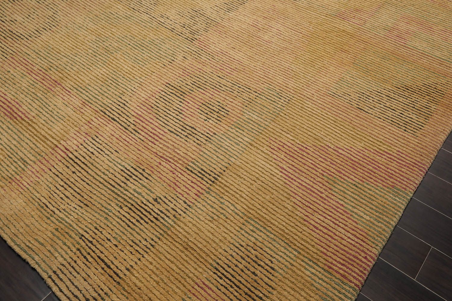 8x10 Tan, Gold, Rust Color Hand Knotted All-Over 100% Wool Contemporary Oriental Rug