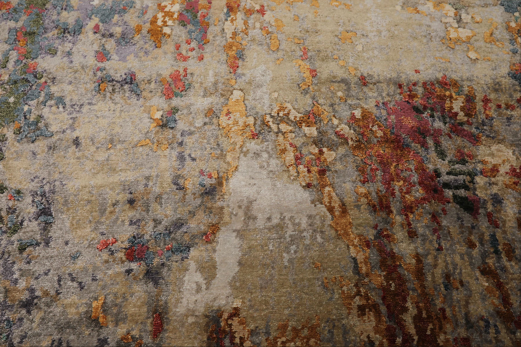 6x9 Gray, Lavender, Plum Color Hand Knotted Sherpa Bamboo Silk Modern Oriental Rug