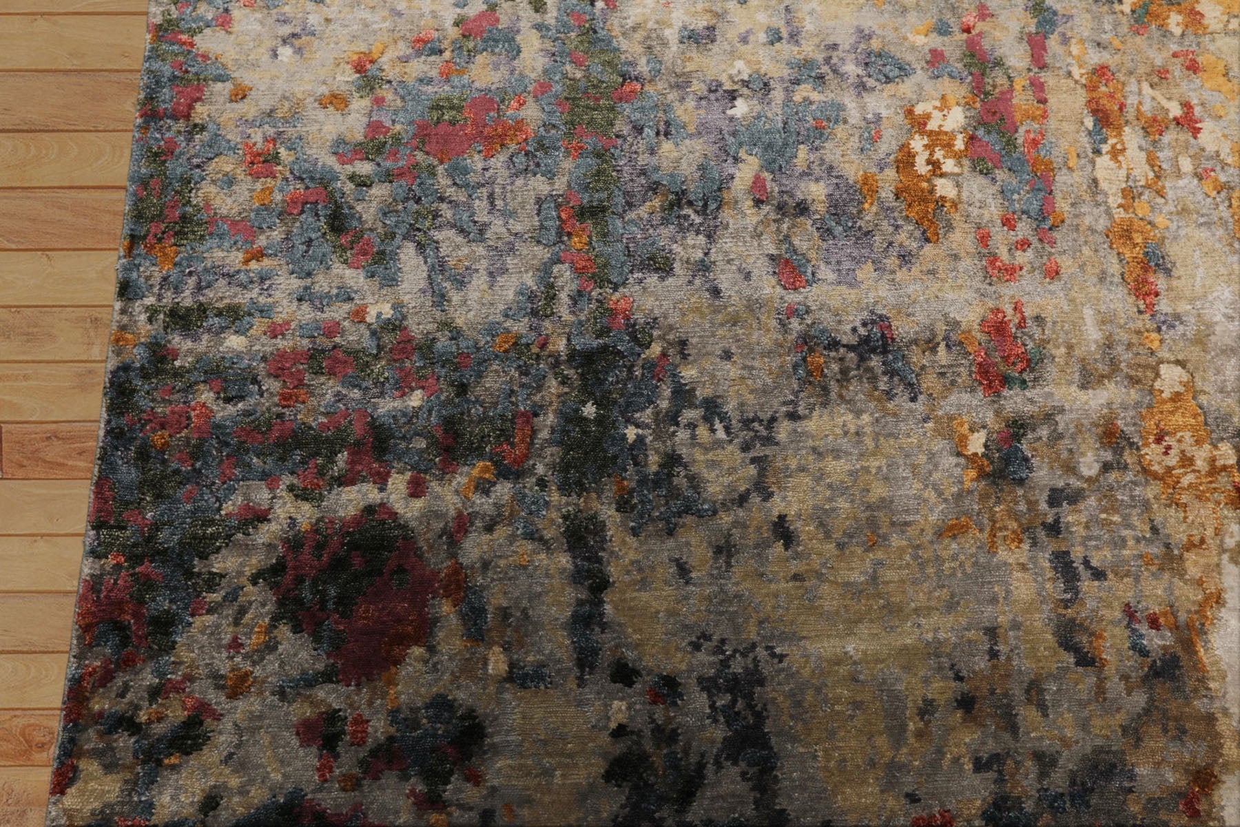 6x9 Gray, Lavender, Plum Color Hand Knotted Sherpa Bamboo Silk Modern Oriental Rug