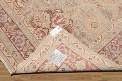 8x10 Gray, Rust, Celadon Color Hand Knotted Distressed Wool Traditional Oriental Rug