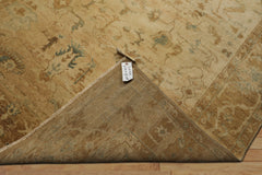6x9 Beige, Gold, Mint Color Hand Knotted Oushak Wool Traditional Oriental Rug