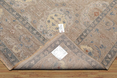 8x10 Tan, Beige, Slate Color Hand Knotted Distressed Wool Traditional Oriental Rug