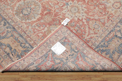 8x10 Coral, Beige, Gold Color Hand Knotted Distressed Wool Traditional Oriental Rug