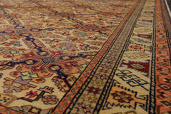 6x9 Tan, Light Gold, Salmon Color Hand Knotted All-Over 100% Wool Traditional Oriental Rug