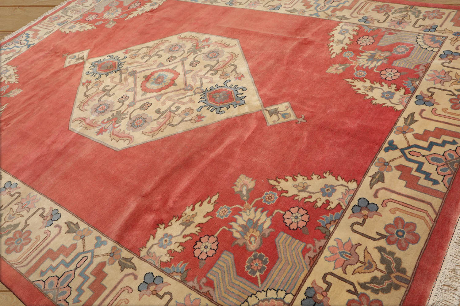 9x12 Apricot, Beige, Blue Color Hand Knotted Oriental 100% Wool Traditional-Persian/Oriental Oriental Rug