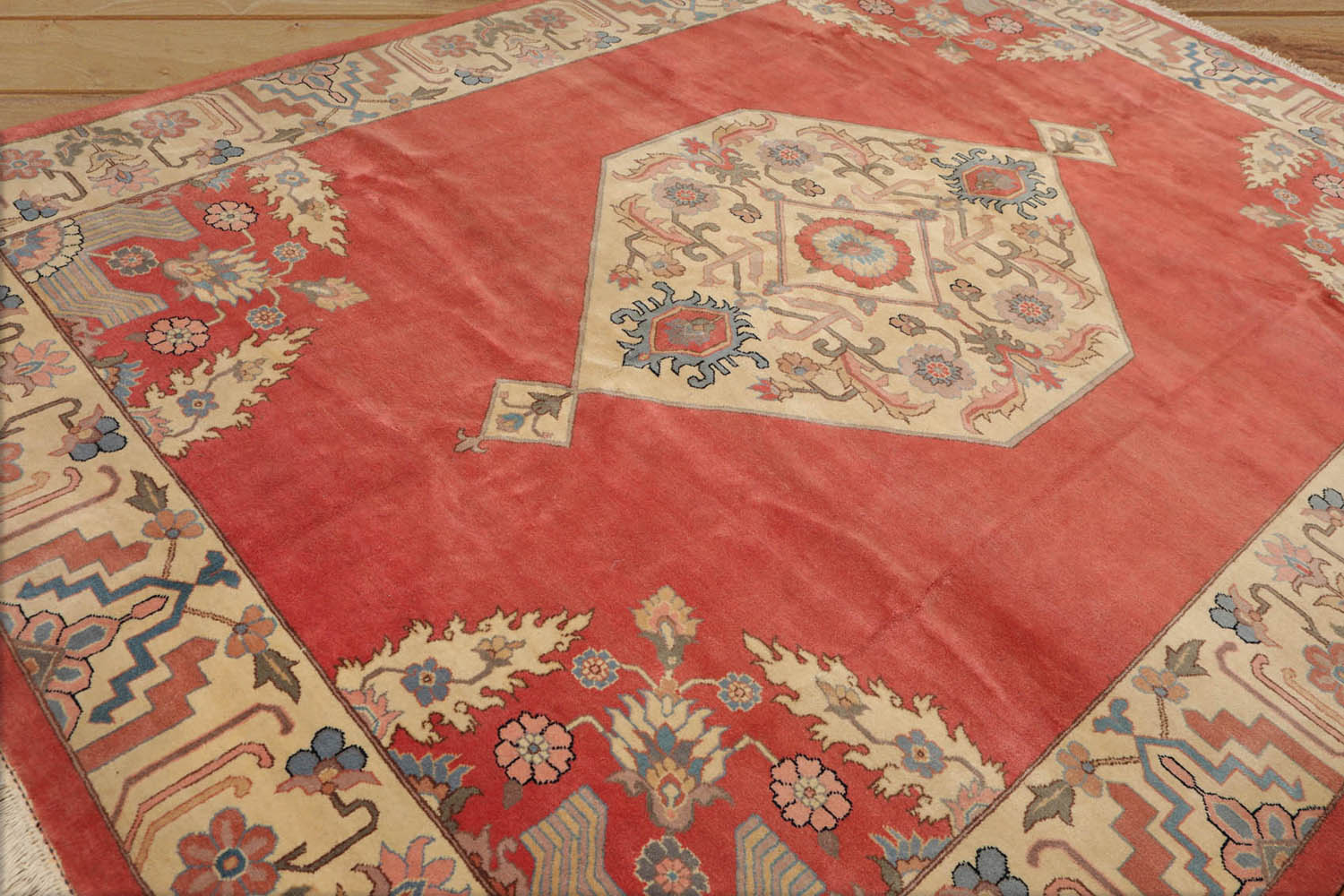 9x12 Apricot, Beige, Blue Color Hand Knotted Oriental 100% Wool Traditional-Persian/Oriental Oriental Rug