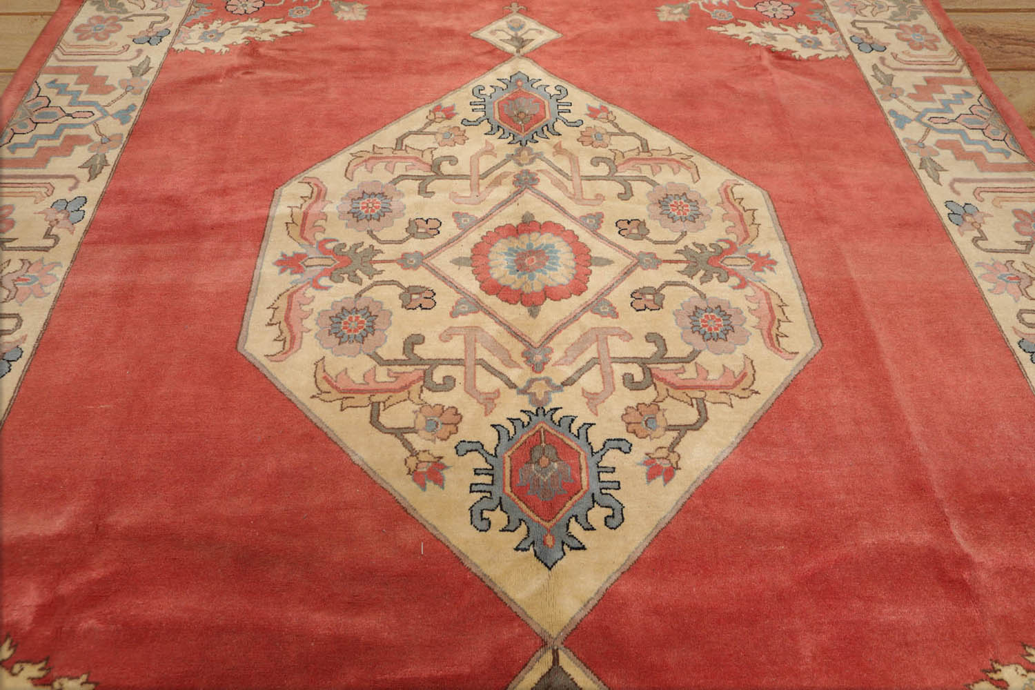 9x12 Apricot, Beige, Blue Color Hand Knotted Oriental 100% Wool Traditional-Persian/Oriental Oriental Rug