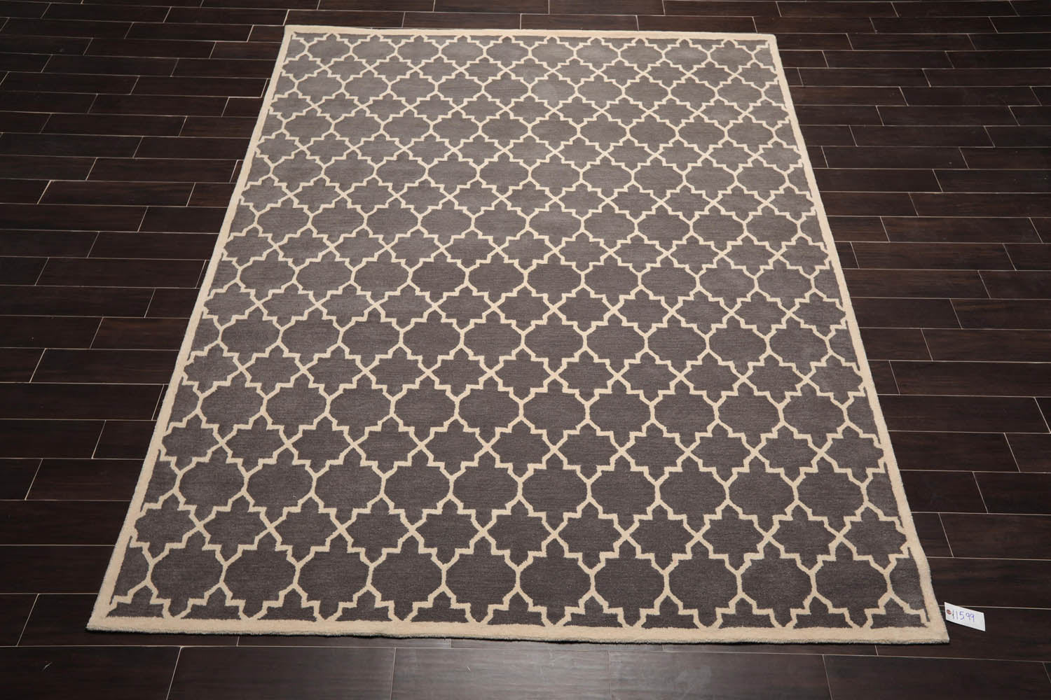 8x10 Gray, Ivory, Color Hand Tufted All-Over 100% Wool Modern Oriental Rug