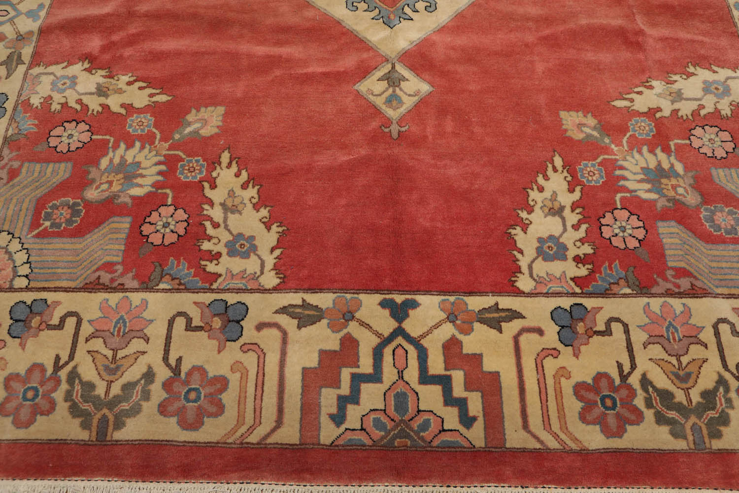 9x12 Apricot, Beige, Blue Color Hand Knotted Oriental 100% Wool Traditional-Persian/Oriental Oriental Rug