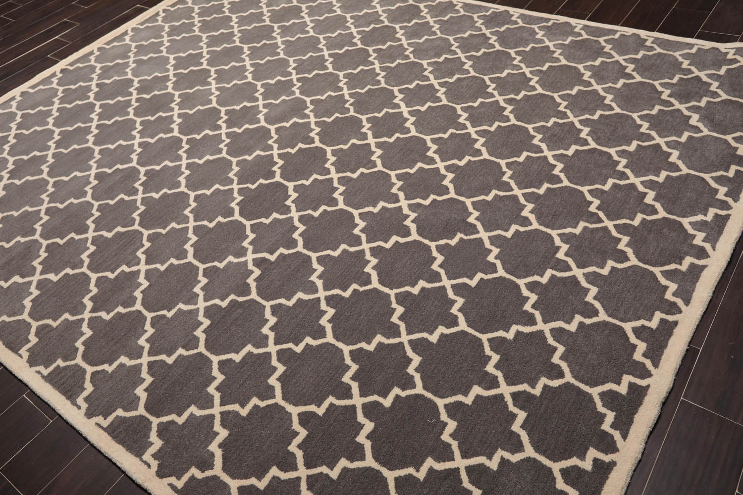 8x10 Gray, Ivory, Color Hand Tufted All-Over 100% Wool Modern Oriental Rug