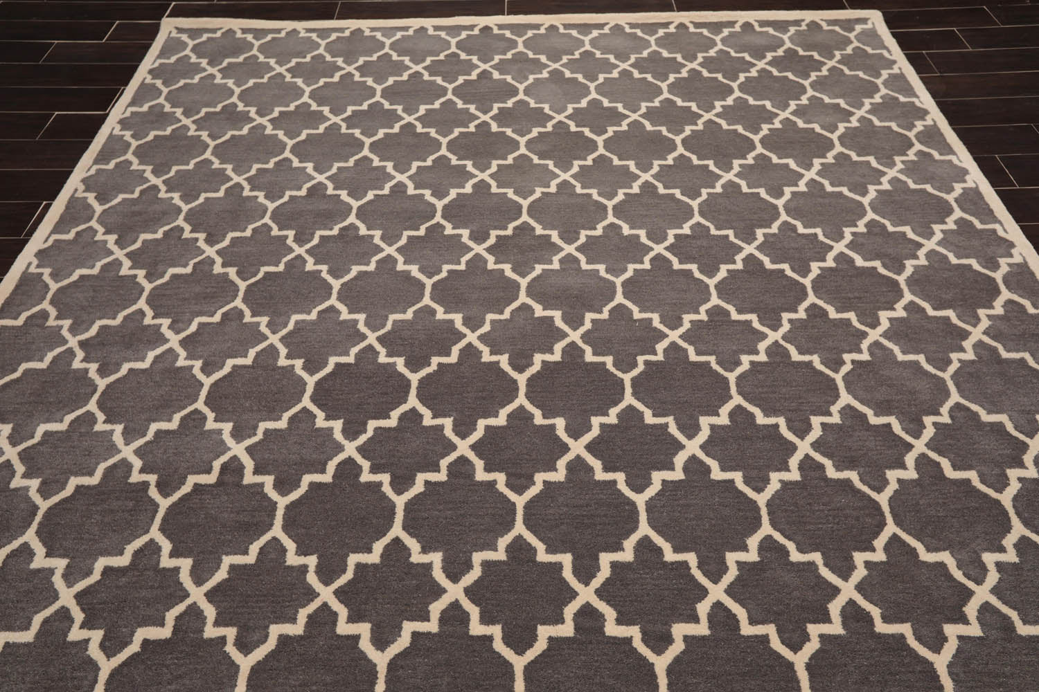 8x10 Gray, Ivory, Color Hand Tufted All-Over 100% Wool Modern Oriental Rug