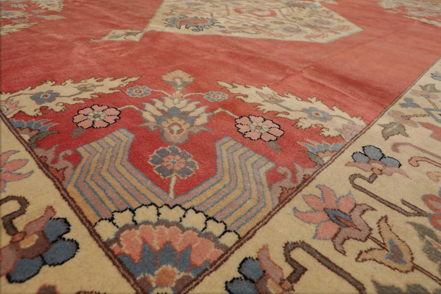 9x12 Apricot, Beige, Blue Color Hand Knotted Oriental 100% Wool Traditional-Persian/Oriental Oriental Rug