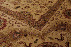 8x10 Gold, Tan, Rust Color Hand Knotted All-Over 100% Wool Traditional Oriental Rug