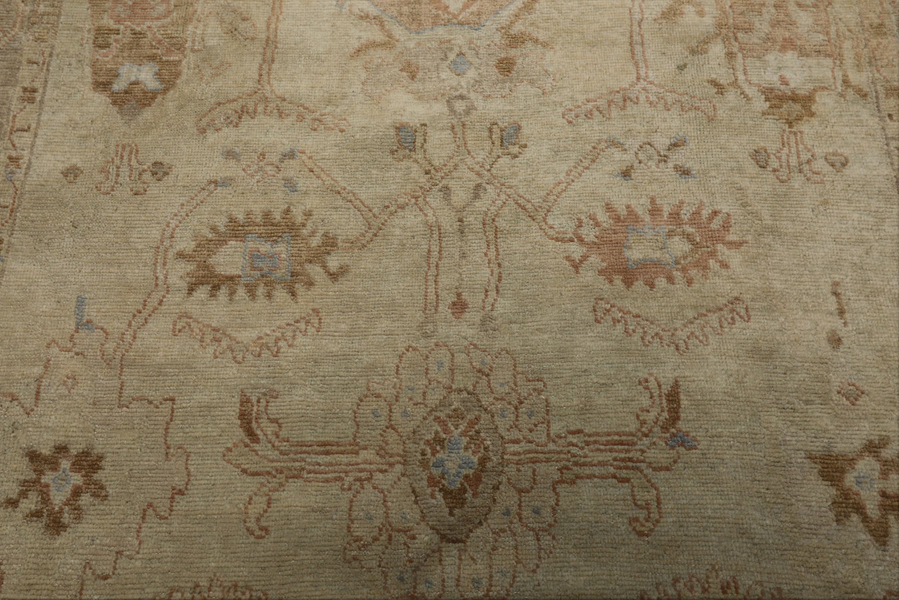 6x9 Beige, Tan, Rust Color Hand Knotted Oushak Wool Traditional Oriental Rug
