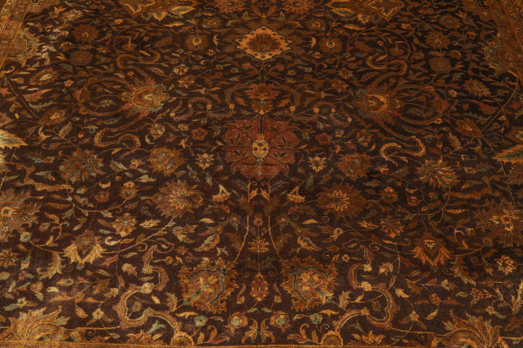 Geocron Chocolate Traditional Sarouk Hand Knotted Oriental Area Rug 300 KPSI 100% Wool 8'8"x11'4"