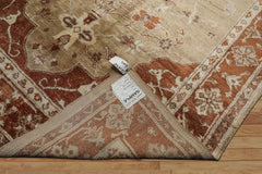 6x9 Tan, Burnt Orange, Beige Color Hand Knotted Oushak Bamboo Silk Traditional Oriental Rug