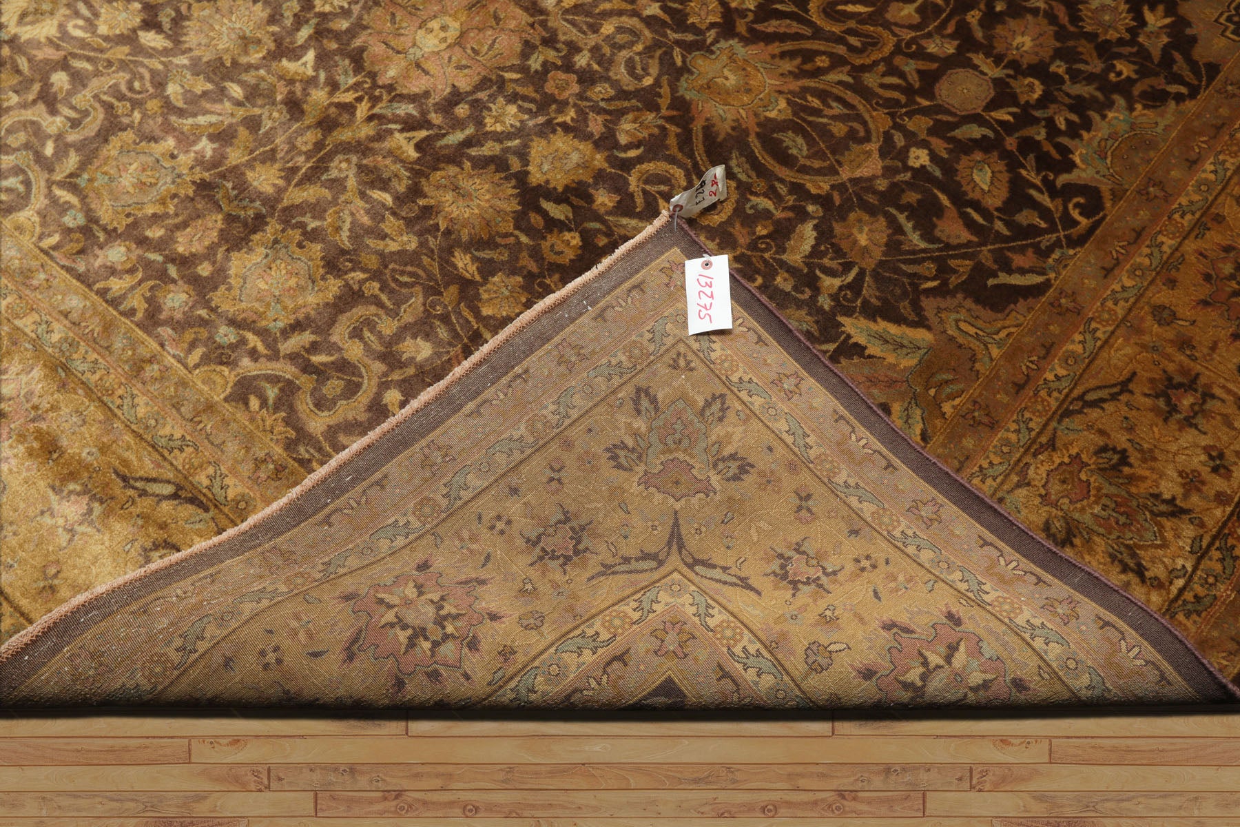 Geocron Chocolate Traditional Sarouk Hand Knotted Oriental Area Rug 300 KPSI 100% Wool 8'8"x11'4"