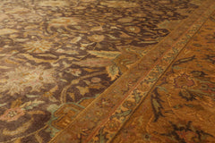 Geocron Chocolate Traditional Sarouk Hand Knotted Oriental Area Rug 300 KPSI 100% Wool 8'8"x11'4"