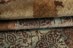 5x8 Brown, Blue, Teal Color Hand Knotted Sherpa Bamboo Silk & Wool Modern Oriental Rug