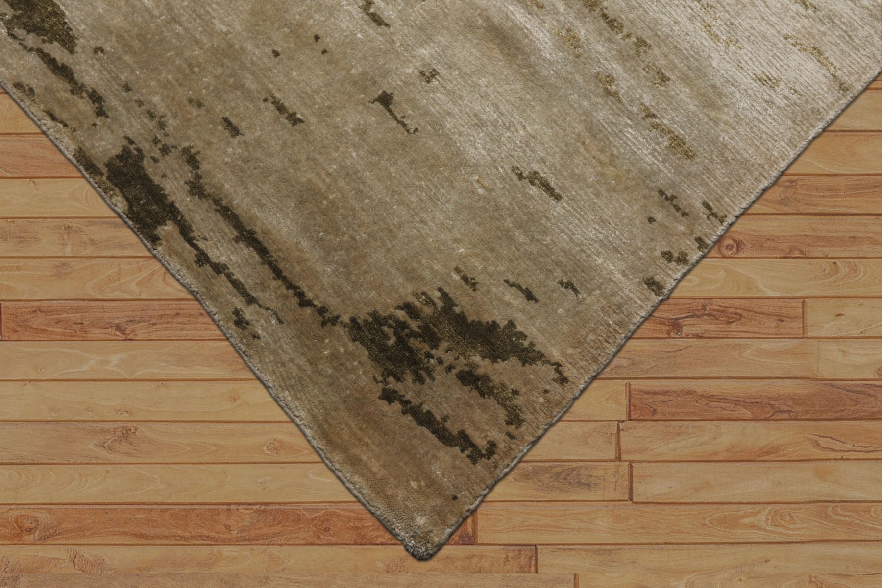 6x9 Beige, Tan, Olive Color Hand Knotted Sherpa Bamboo Silk Modern Oriental Rug