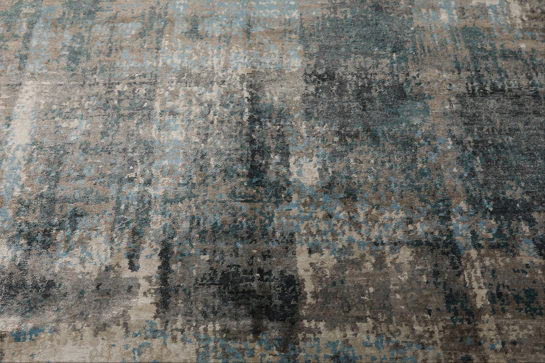 6x9 Beige, Taupe, Blue Color Hand Knotted Sherpa Bamboo Silk Modern Oriental Rug