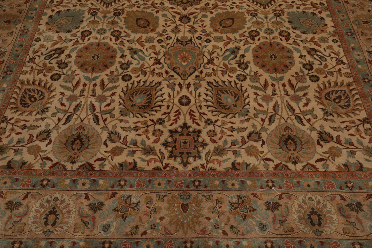 8x10 Beige, Tan, Peach Color Hand Knotted All-Over 100% Wool Traditional Oriental Rug