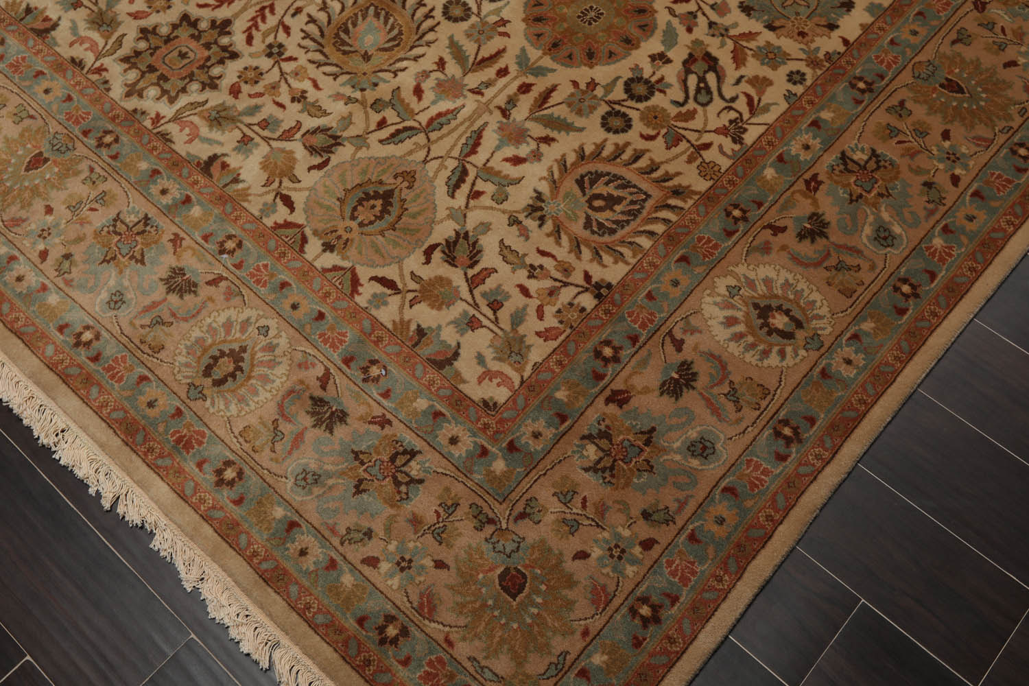 8x10 Beige, Tan, Peach Color Hand Knotted All-Over 100% Wool Traditional Oriental Rug