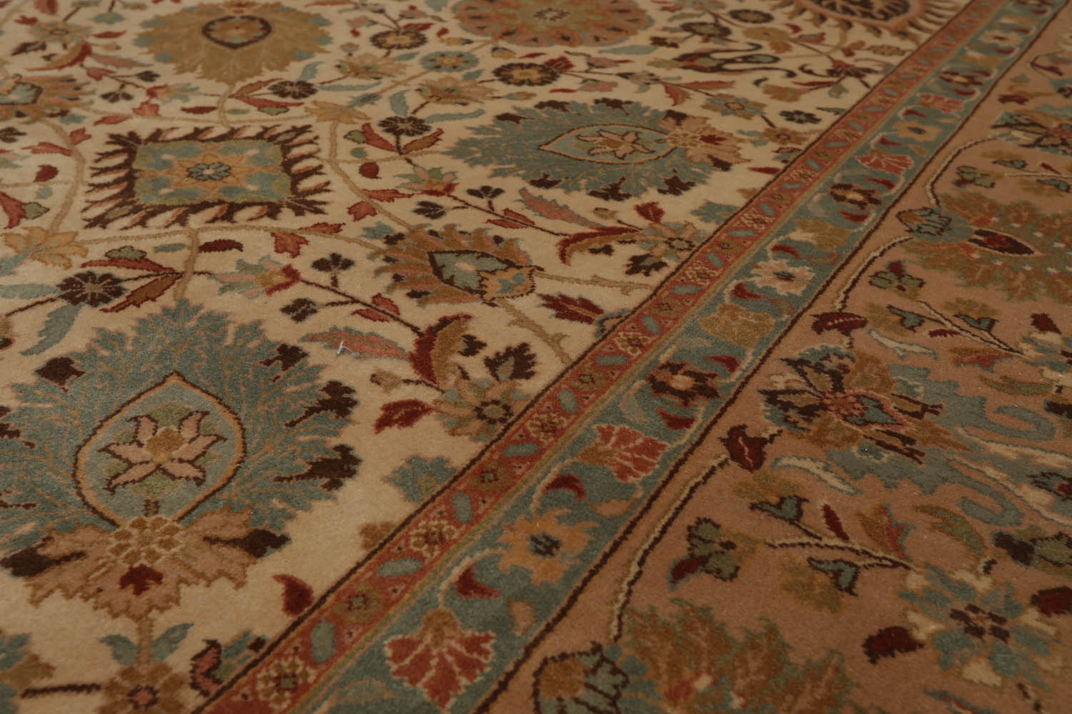 8x10 Beige, Tan, Peach Color Hand Knotted All-Over 100% Wool Traditional Oriental Rug