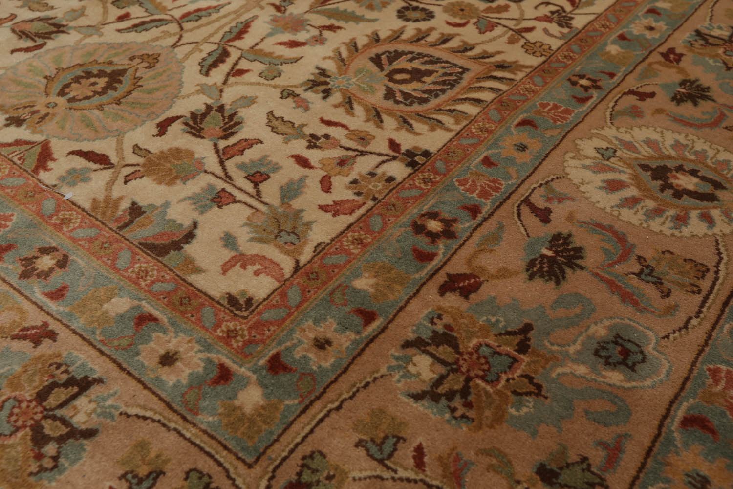 8x10 Beige, Tan, Peach Color Hand Knotted All-Over 100% Wool Traditional Oriental Rug