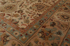 8x10 Beige, Tan, Peach Color Hand Knotted All-Over 100% Wool Traditional Oriental Rug