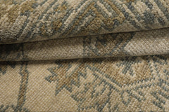 6x9 Beige, Slate, Brown Color Hand Knotted Oushak Wool Traditional Oriental Rug