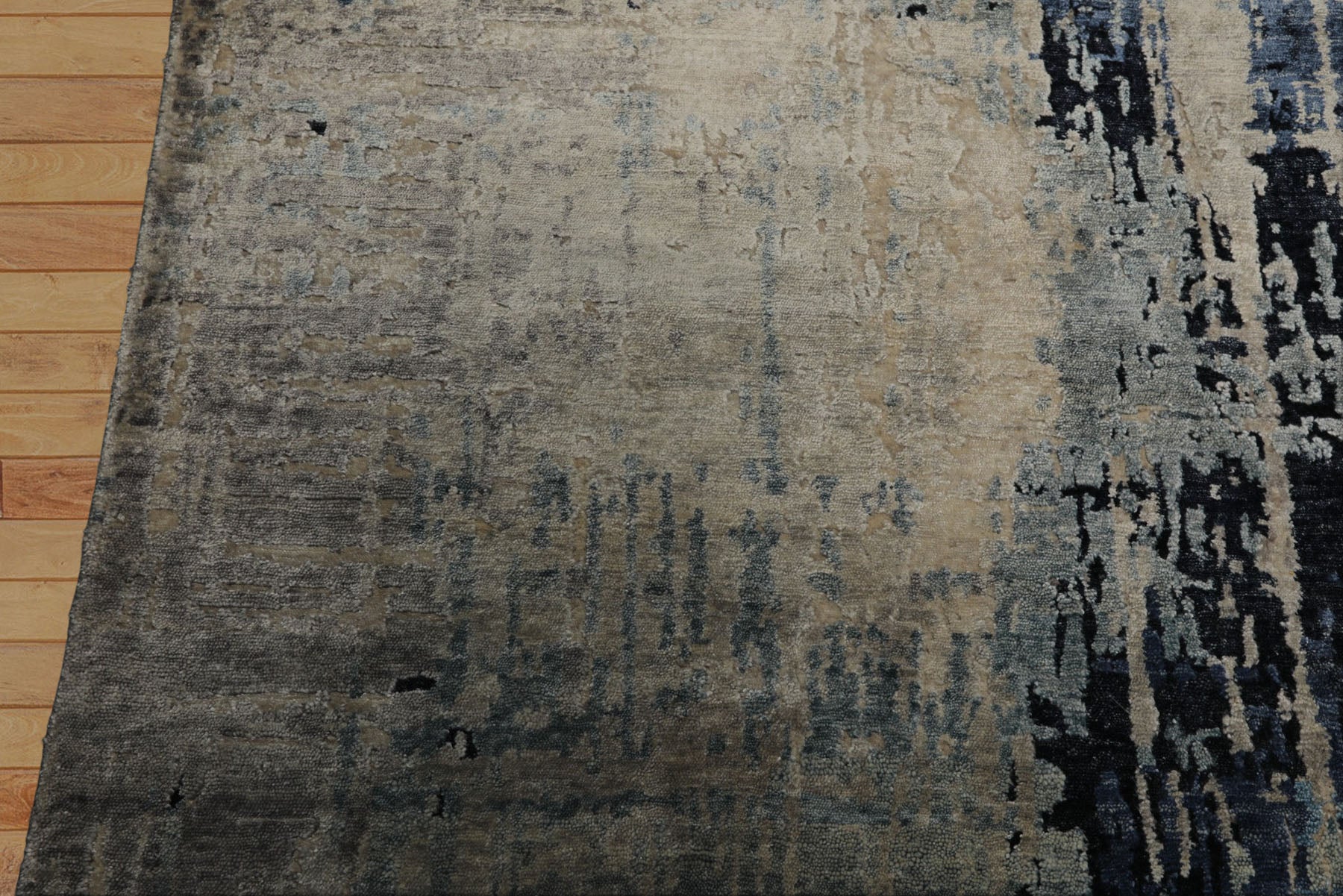 6x9 Taupe, Gray, Blue Color Hand Knotted Sherpa Bamboo Silk Modern Oriental Rug