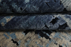 6x9 Taupe, Gray, Blue Color Hand Knotted Sherpa Bamboo Silk Modern Oriental Rug