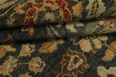 6x9 Green, Beige, Gold Color Hand Knotted Fine Oushak Wool Traditional Oriental Rug
