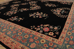 8x10 Black, Aqua, Beige Color Hand Knotted Oriental 100% Wool Traditional-Persian/Oriental Oriental Rug