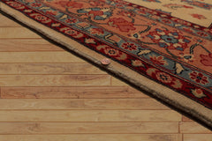 9x12 Beige, Apricot, Blue Color Hand Knotted All-Over 100% Wool Traditional-Persian/Oriental Oriental Rug