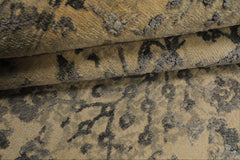 6x9 Beige, Gray, Color Hand Knotted Tibetan Bamboo Silk & Wool Transitional Oriental Rug