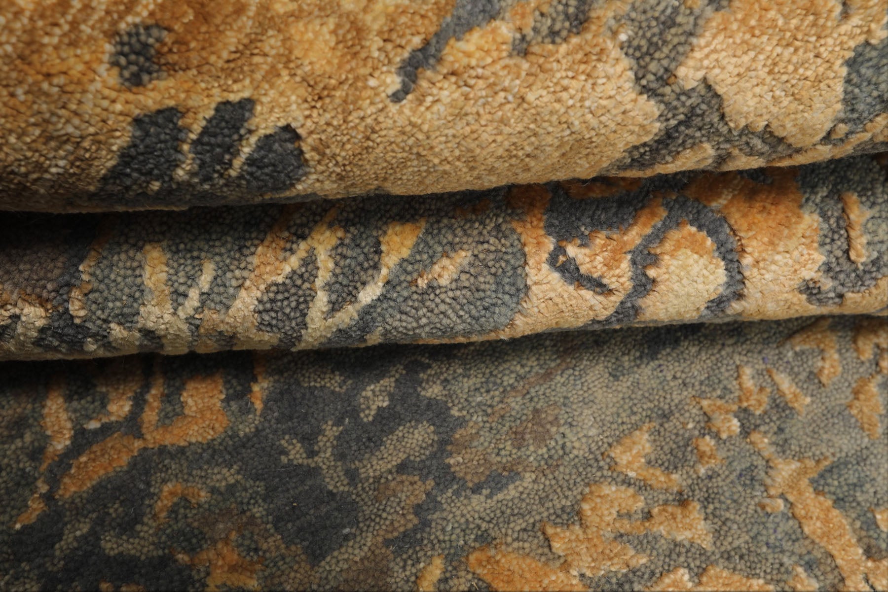 6x9 Gray, Slate, Caramel Color Hand Knotted Sherpa Bamboo Silk & Wool Modern Oriental Rug