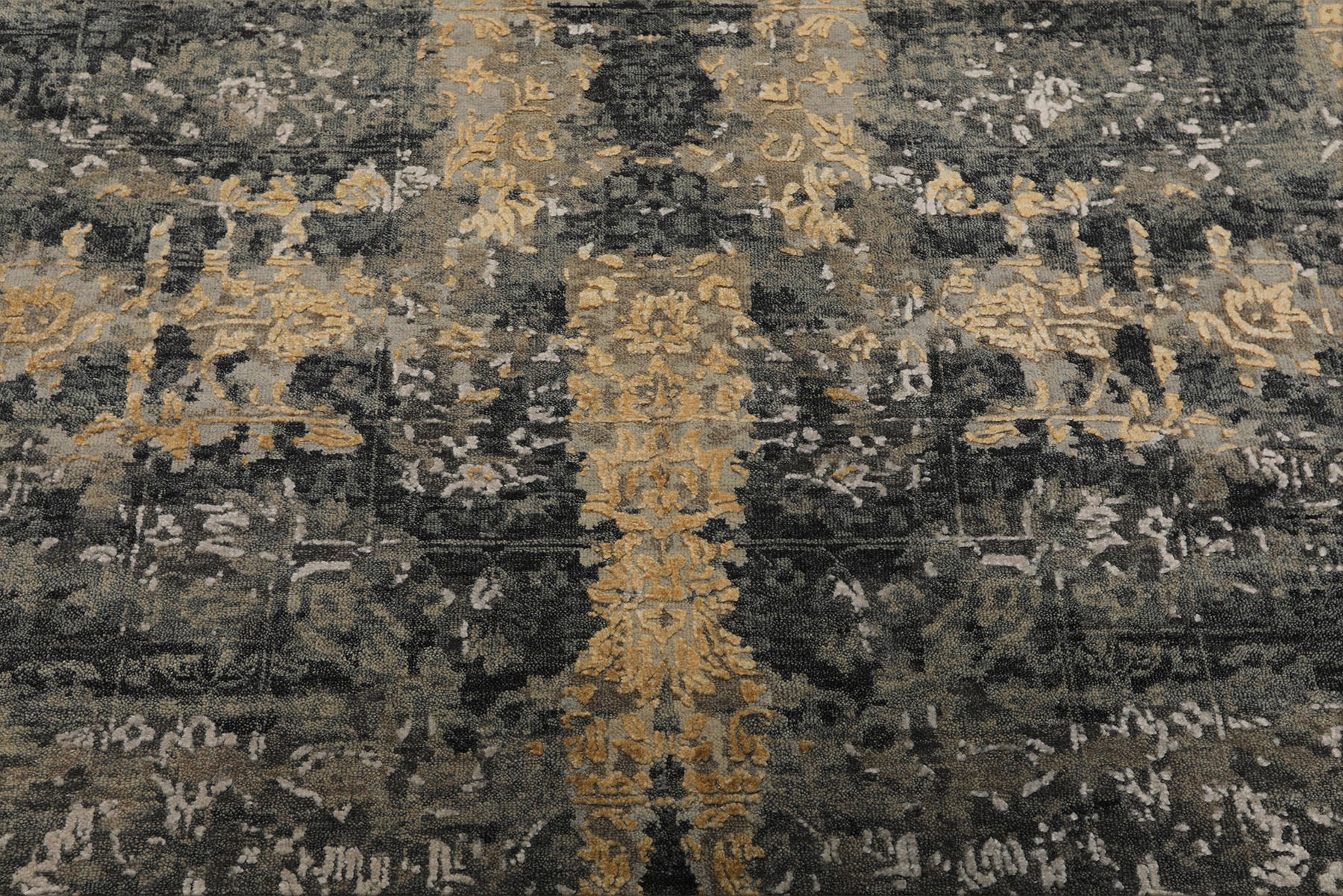 6x9 Gray, Taupe, Gold Color Hand Knotted Sherpa Bamboo Silk & Wool Modern Oriental Rug