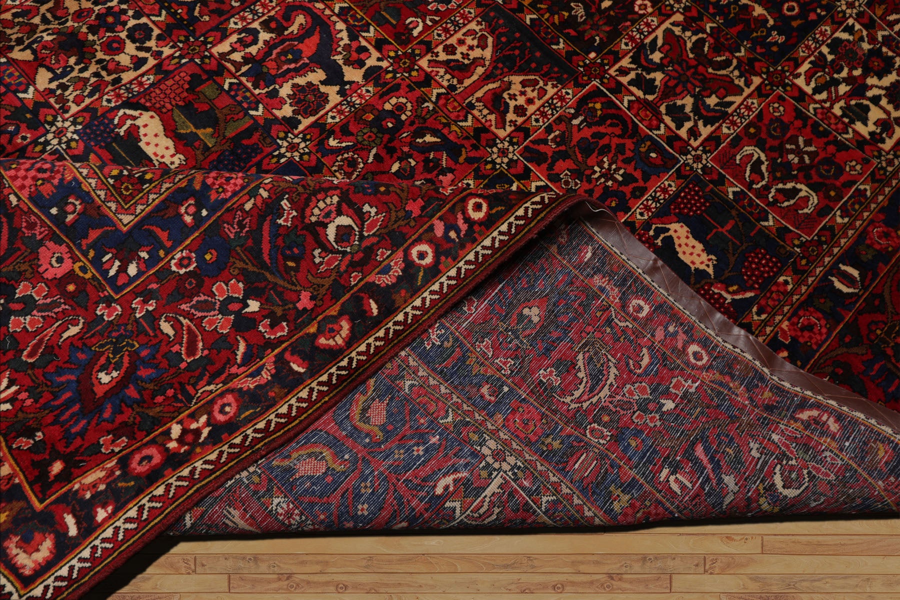 10x13 Red, Rust, Ivory Color Hand Knotted Bakhtiari Wool Traditional Oriental Rug