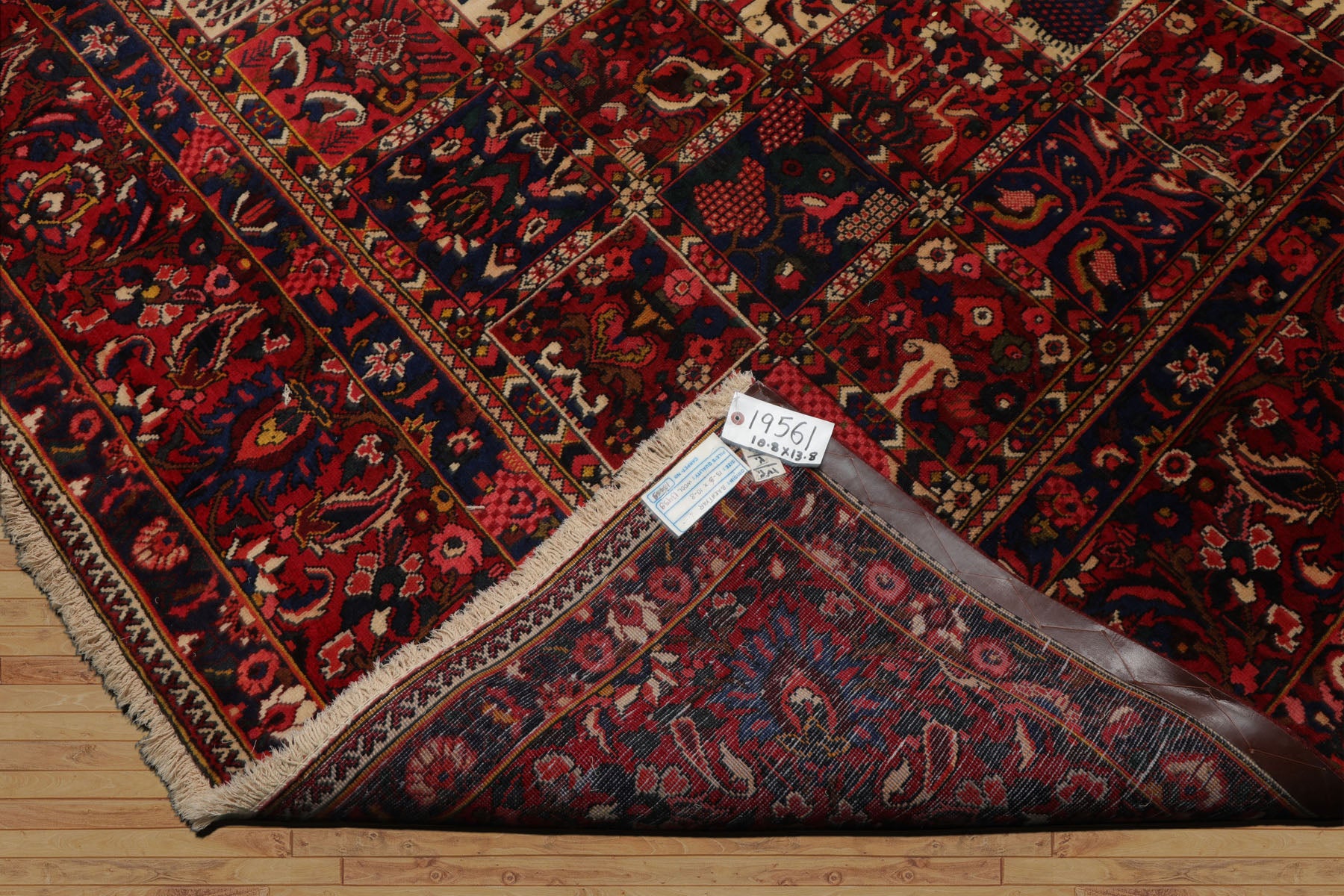 10x13 Red, Rust, Ivory Color Hand Knotted Bakhtiari Wool Traditional Oriental Rug